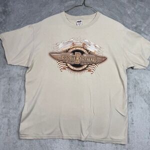 Doobie Brothers Graphic T Shirt Mens XL Beige Concert Tour Music Band Tee